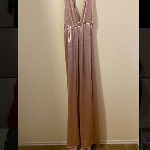 Satin lips maxi dress